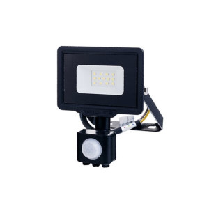 LED SMD FLOODLIGHT BLACK 10W 800LM AC220-265V 120° IP65 2700K 70CM CABLE - WITH SENSOR