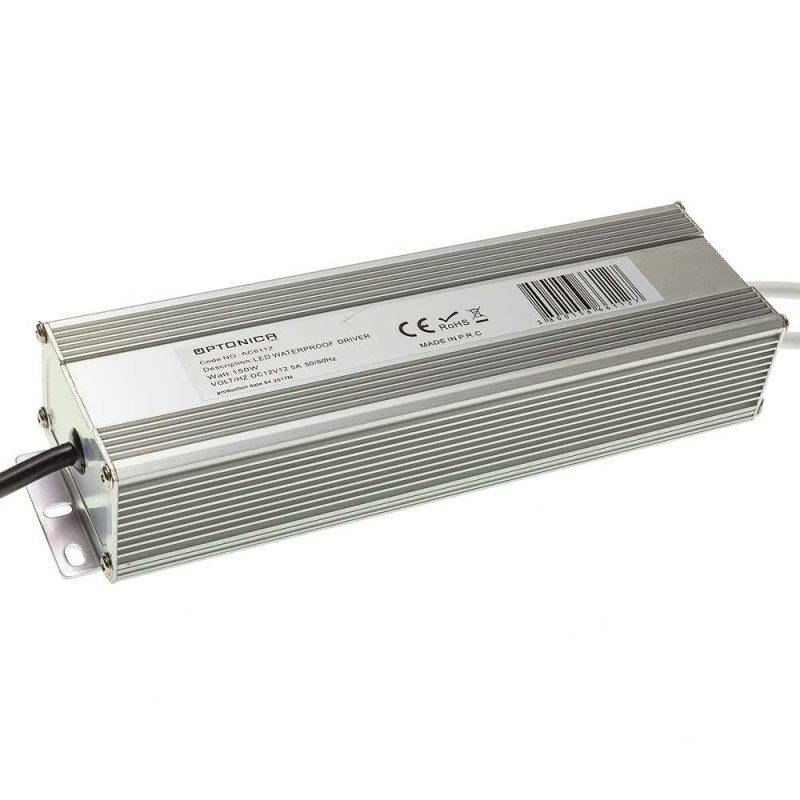 WATERPROOF LED STRIP POWER SUPPLY 150W 12V 12,5A - METAL