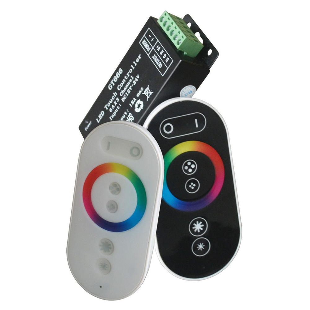 Optonica mini RGB LED szalag vezérlő távirányítóval fekete színben 18A 12-24VDC 216-288W