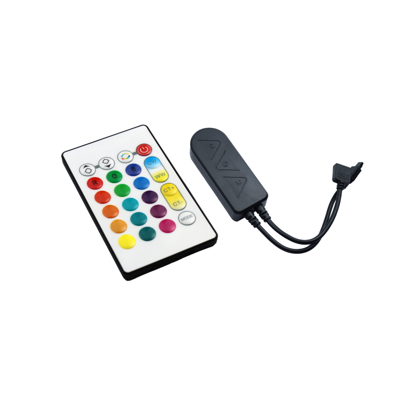 24 gombos RGB-CCT TUYA SMART WIFI Led szalag vezérlő szett infra távirányítóval 12-24V 5A - Optonica 6337