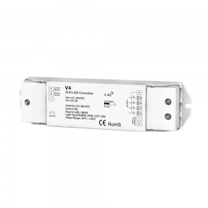 4 csatornás RGB, RGBW LED szalag vezérlő V4, 4x5A, 12-36VDC