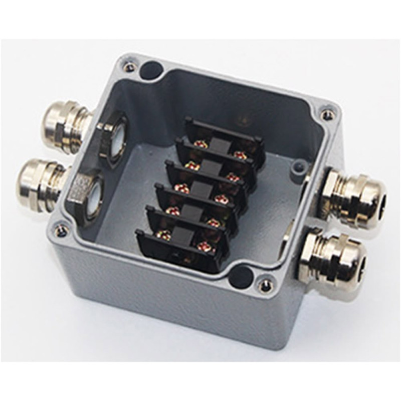 WATERPROOF ALUMINIUM BOX TERMINAL BLOCK IP68 450V/24A - 4 TERMINALS