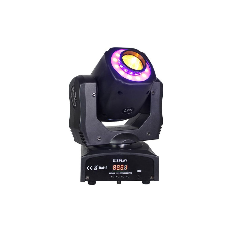 60W+12x0.2W RGB LED Spot Forgófejes színpadi effekt lámpa DMX, Hangvezérlés