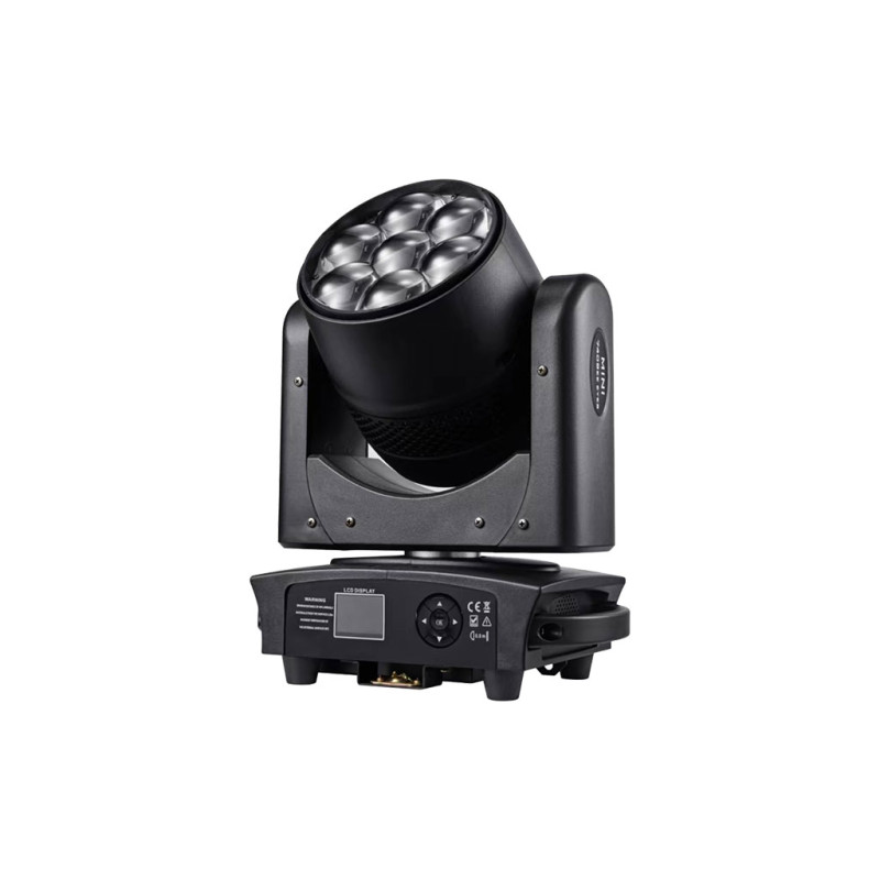 WL 7x40W CCT LED Mini nagylátószögű Beam Effekt forgófejes színházi lámpa Zoom 4.5-45° DMX, Hangvezérlés,