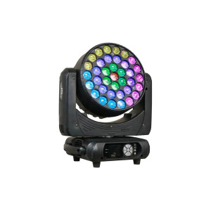 37x15W RGBW LED 4az1 Forgófejes Színházi reflektor Zoom 5-60° DMX, Strobe, Hangvezérlés, Dimmer