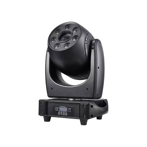 120W+7x4W RGBW 4az1 LED Professzionális Spot Színpadi Forgófejes effekt lámpa 10° LCD (Méhsejt prizma, 7szín+fehér) DMX512, Hangvezérlés, Dimmer