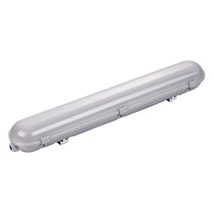 LED WATERPROOF LIGHT FIXTURE IP65 120CM 40W 110LM/W 6000K - STAINLESS STEEL CLIPS WITH CONNECTOR CABLE GLAND