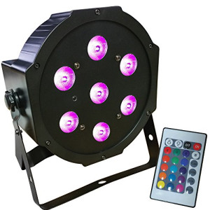 7x10W Mini RGBW LED PAR színpadi és effekt lámpa 15° DMX512, AutoSond, Strobe, Dimmer, RF távirányító