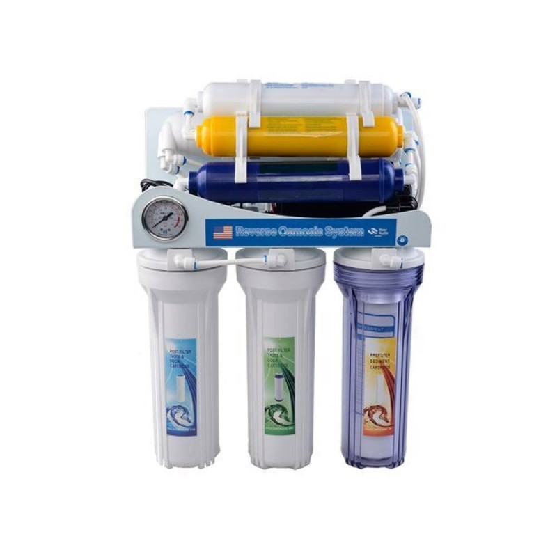 FIVE STAGE (PP/UDF/CTO/RO/T33,50R.O family .Membrane, Pump 50GPD,3.2g plastic tank ,faucets)39*31*60CM 1SET/CTN 15/14KGS