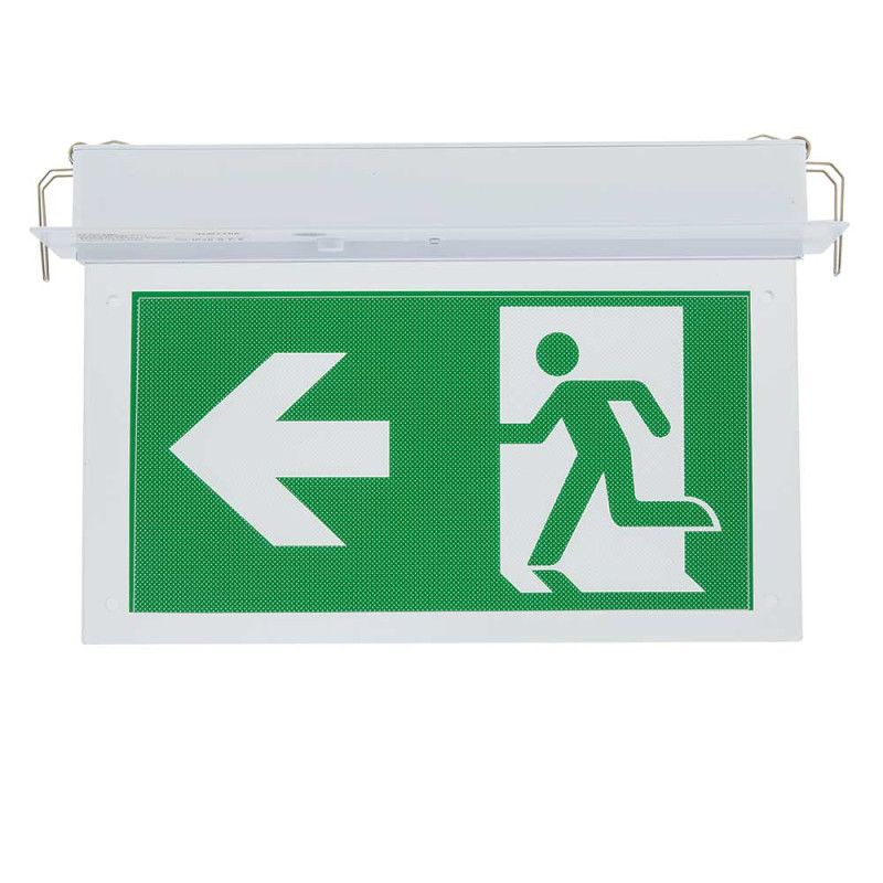 LED RECESSED FIXED EMERGENCY EXIT LIGHT 3.6V 900mAh 3-hours Emergency Duration with PVC Legend