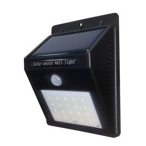 SOLAR WALL LAMP ALUMINIUM BLACK BODY IP54 0.75W 6000K 5.5V