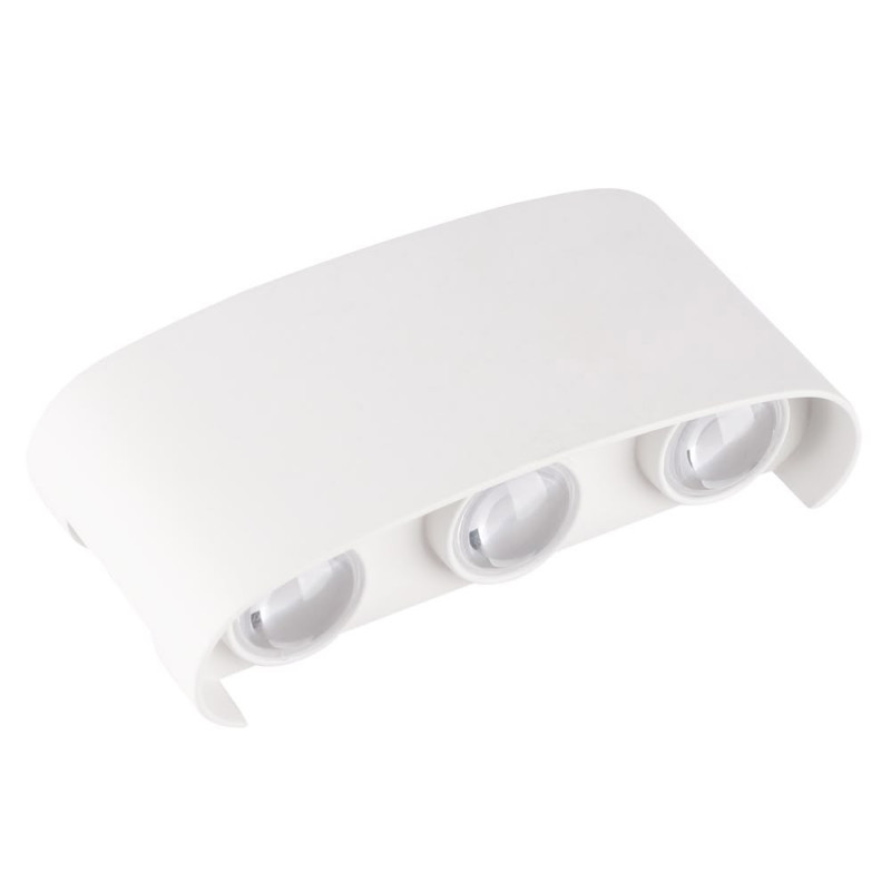 LED WALL LIGHT AC220-240V 6W IP65 570LM WHITE BODY 3000K - ALUMINIUM