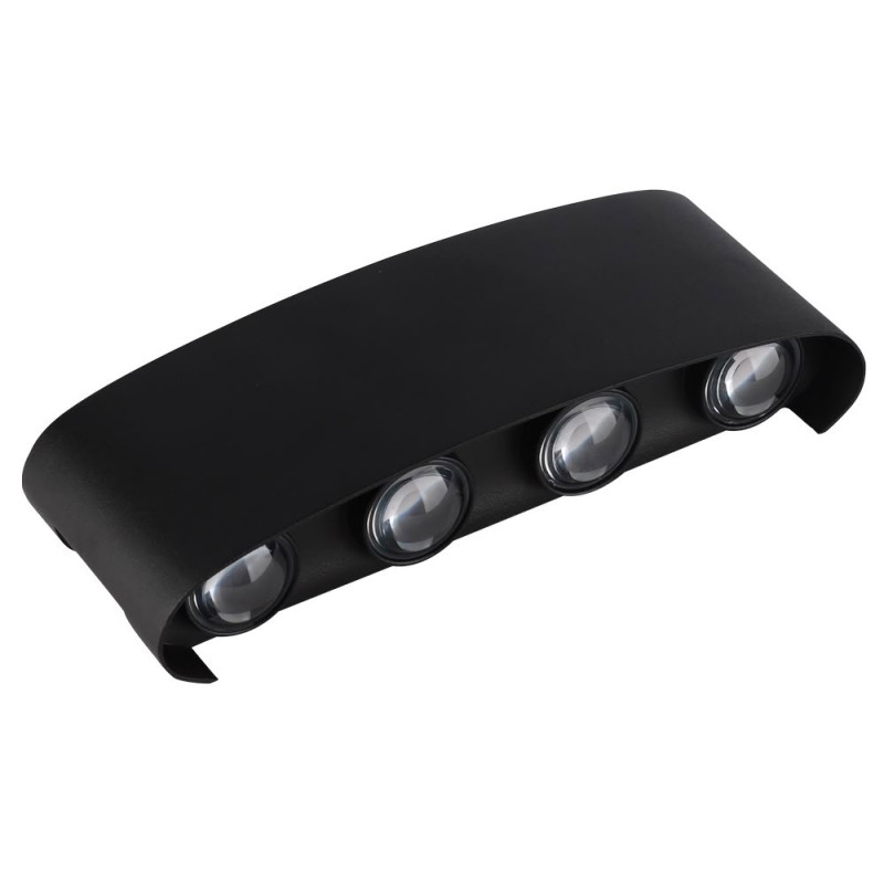 LED WALL LIGHT AC220-240V 8W IP65 710LM BLACK BODY 3000K - ALUMINIUM