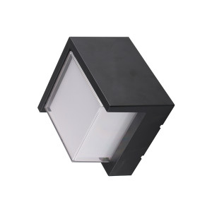 LED WALL LIGHT SQUARE BLACK 12W 3000K 70LM/W AC220-240V IP65