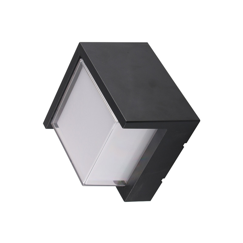 LED WALL LIGHT SQUARE BLACK 12W 3000K 70LM/W AC220-240V IP65