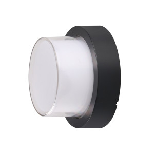 LED WALL LIGHT ROUND BLACK 12W 4200K 70LM/W AC220-240V IP65