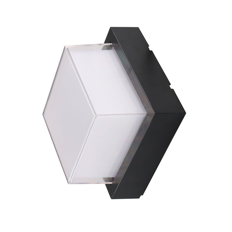 LED WALL LIGHT SQUARE BLACK 12W 3000K 70LM/W AC220-240V IP65