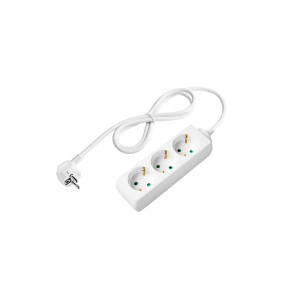 POWER STRIP 3-SOCKETS 3G1.5mm-3M, 16A, 230V, Max3500W, IP20 - WHITE