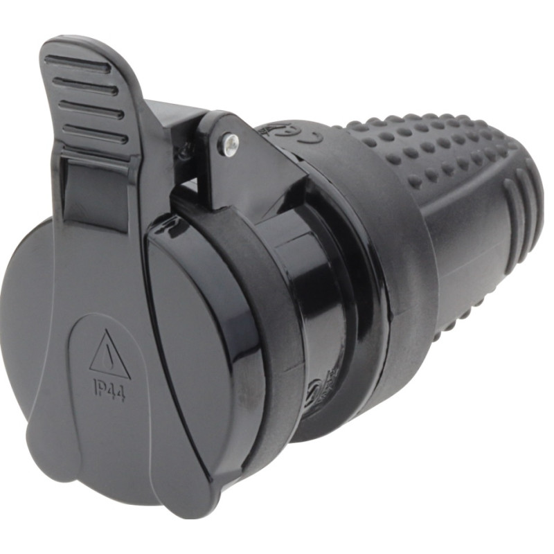 Földelt párazárós dugalj fedeles IP44