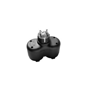 2-WAY ADAPTER IP44 2*16A, 16A, 230V, Max3500W - BLACK