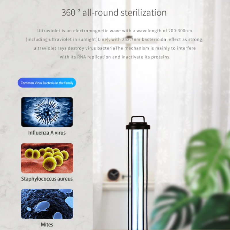 UV-C sterilizáló lámpa okos távirányítóval 60W