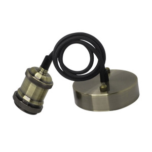 VINTAGE PENDANT LIGHT HOLDER 1M E27 BRONZE