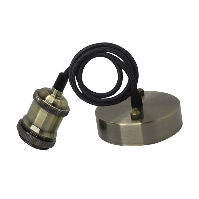 VINTAGE PENDANT LIGHT HOLDER 1M E27 BRONZE