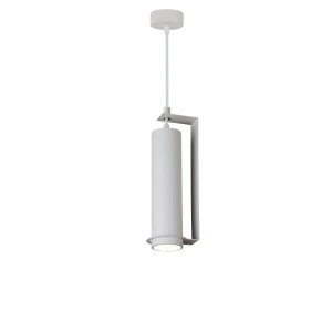 Függeszték lámpa GU10 foglalattal Alumínium Fehér ház/Fehér belső 6X20cm Optonica 9061
