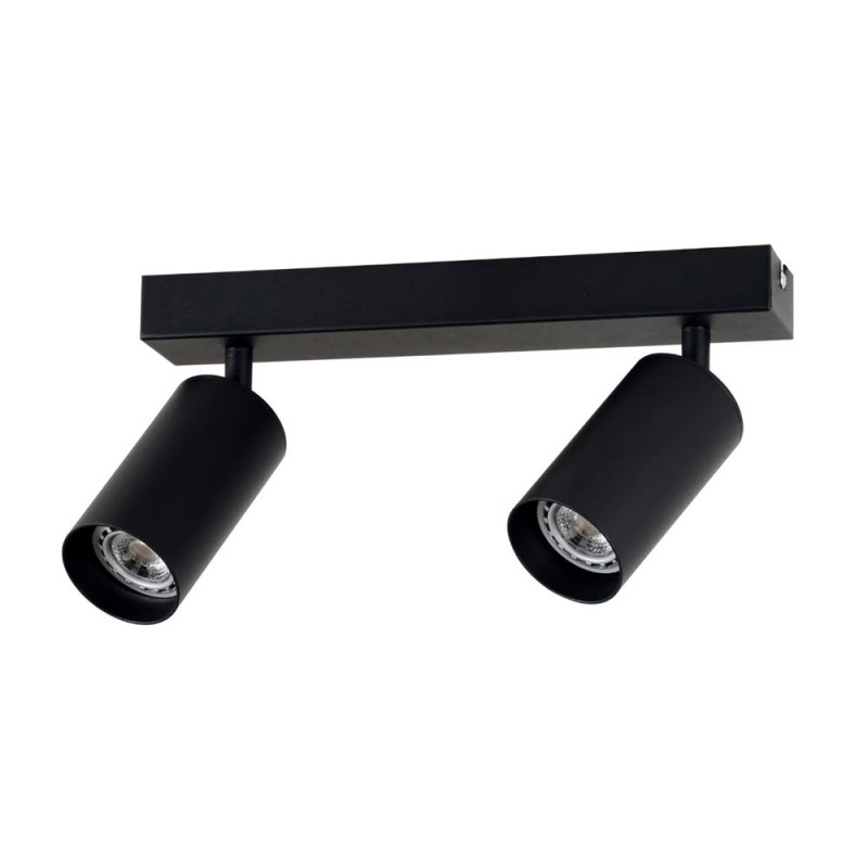 HANGING FIXTURE TWO HEADS GU10 ALUMINIUM BLACK BODY 30X6X18CM