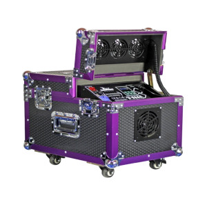 Olajbázisú színpadi ködgép 650W kofferban szabályozható ventillátorral DMX512, Távirányító