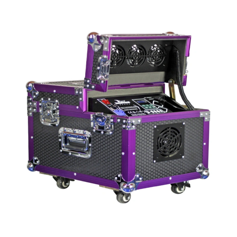 Olajbázisú színpadi ködgép 650W kofferban szabályozható ventillátorral DMX512, Távirányító