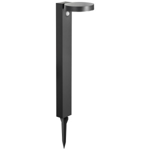 Napelemes (Szolár) LED leszúrható lámpa mozgásérzékelővel kerek fekete 3000K Meleg fehér 9W 400LM 3000K IP44 - Optonica