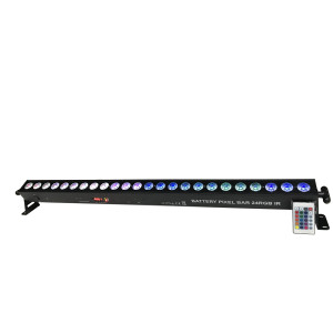 24x3W LED RGB akkumulátoros vezeték nélküli professzionális színpadi effekt falmosó lámpa DMX512, Sound, Távirányító, Dimmer