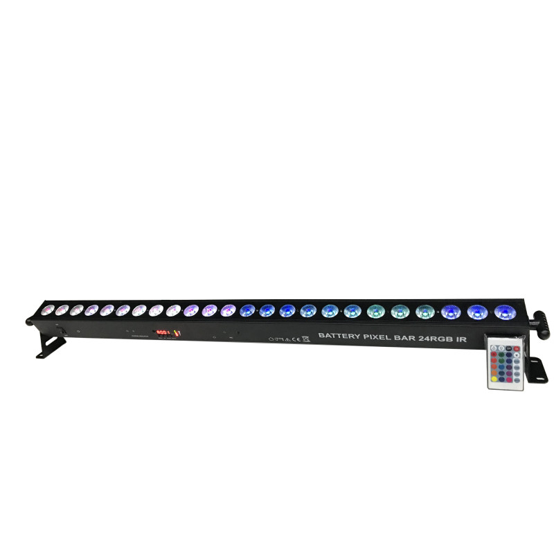 24x3W LED RGB akkumulátoros vezeték nélküli professzionális színpadi effekt falmosó lámpa DMX512, Sound, Távirányító, Dimmer