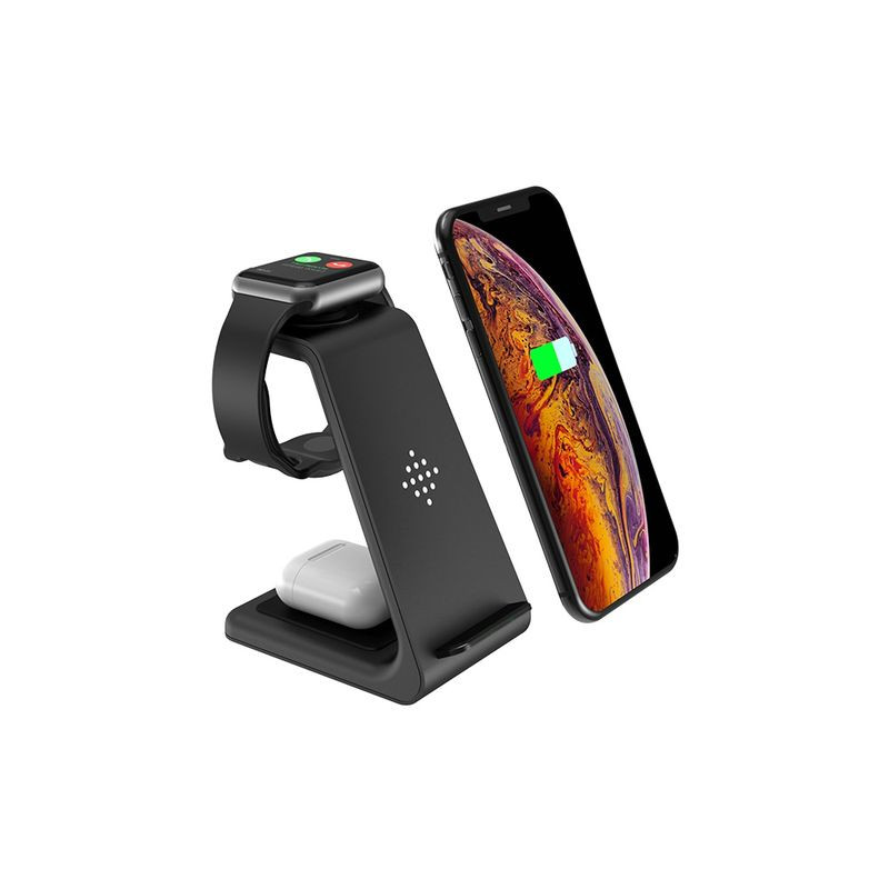 Vezeték nélküli mobiltelefon töltő állvány 3 az 1-ben, iPhone, AirPods, iWatch