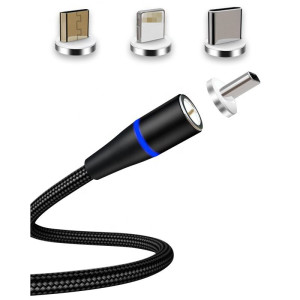 Mágneses USB gyoestöltő kábel 3in1 Apple, Android