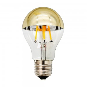 Foncsoros tetejű fényvisszaverős filament vintage körte LED égő 4W 2700K (arany)