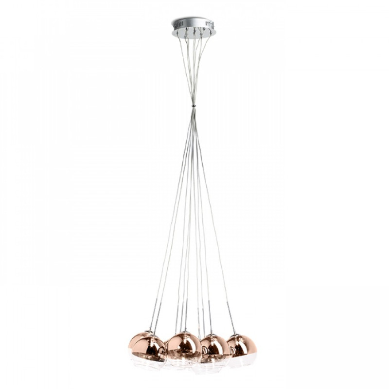 ASTRAL Függő lámpatest RENDL R11706 RÉZ Üveg és Tiszta Üveg 10XG4