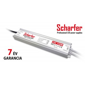 Scharfer vízmentes kültéri LED tápegység 150W 24V IP67 7év garancia
