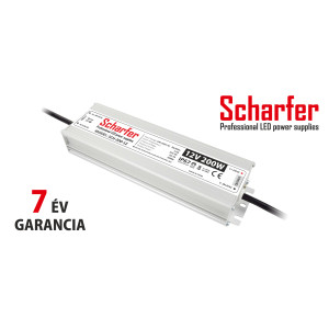 Scharfer vízmentes kültéri LED tápegység 200W 12V IP67 7év garancia