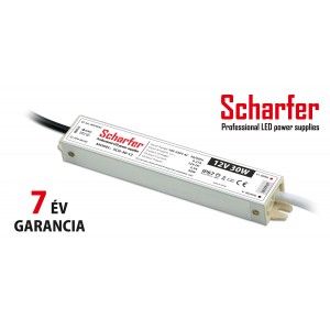 Scharfer vízmentes kültéri LED tápegység 30W 12V IP67 7év garancia