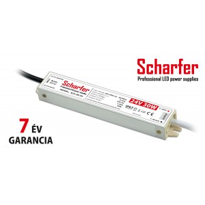 Scharfer vízmentes kültéri LED tápegység 30W 24V IP67 7év garancia