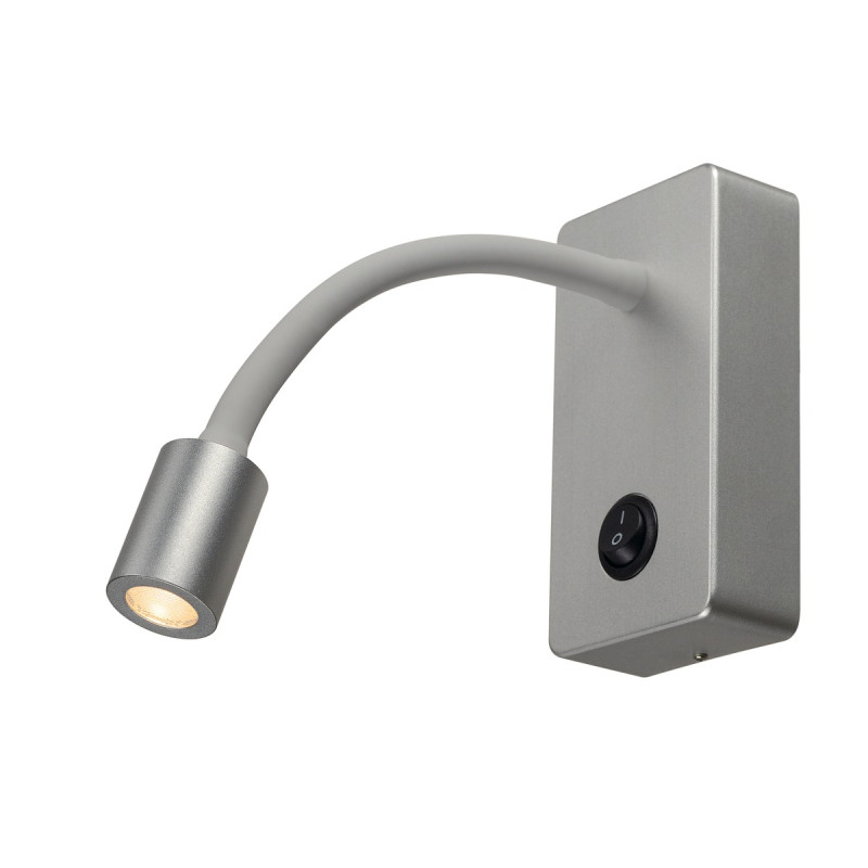 SLV Pipoflex fali LED lámpa kapcsolóval, 4W, 3000K, szürke