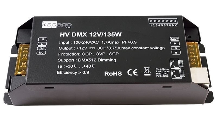 HV DMX 12V/135W vezérlő
