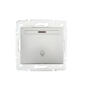 MOWION DOMO Jelzőfényes nyomókapcsoló csengőjellel    , ezüst