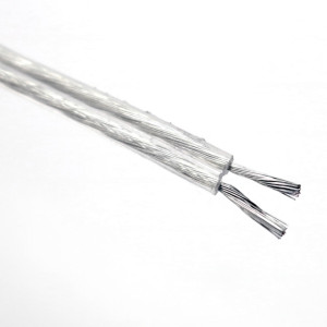 2x0.75 mm sodrott vezeték ezüst transzparens