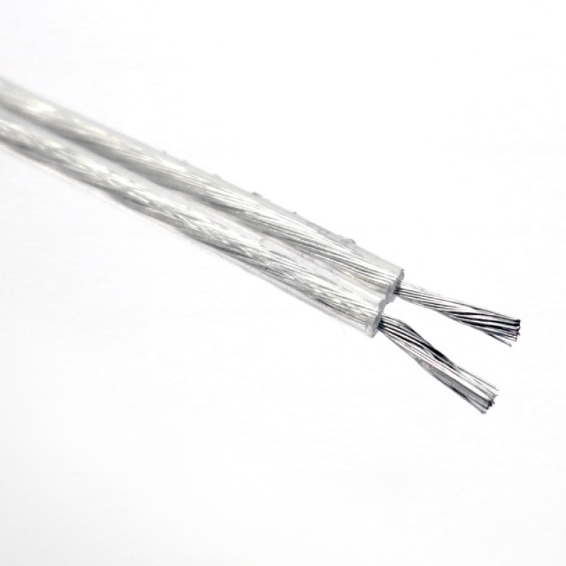 2x0.75 mm sodrott vezeték ezüst transzparens