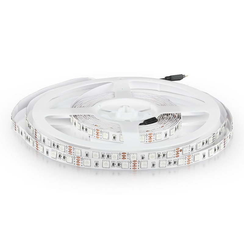 V-TAC RGB LED szalag 5050 Chip 60LED/m 7W/m 12V IP20