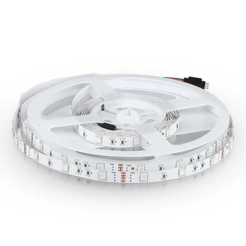 V-TAC LED RGB LED szalag 5050 Chip 30LED/m 4W/m 12V IP20