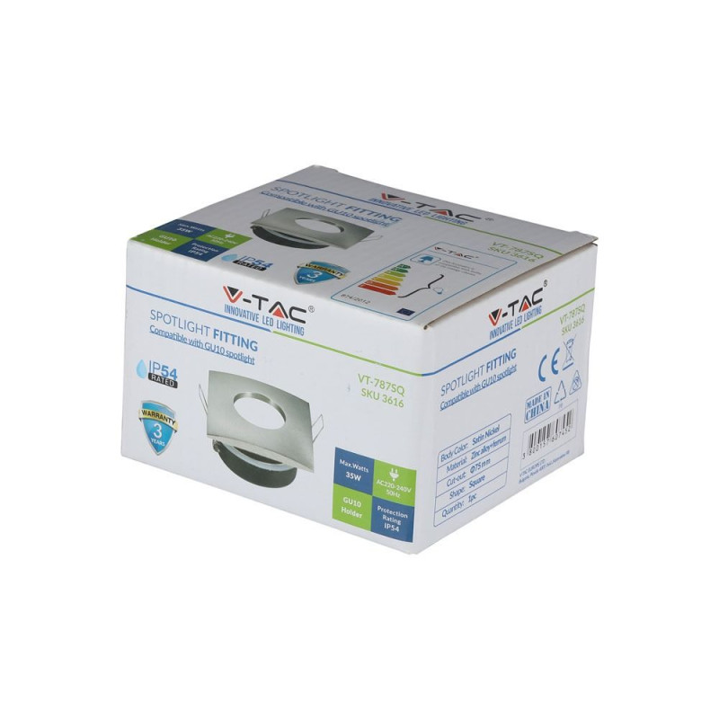 Vízálló IP54 szpotkeret szatén nikkel GU10, MR16